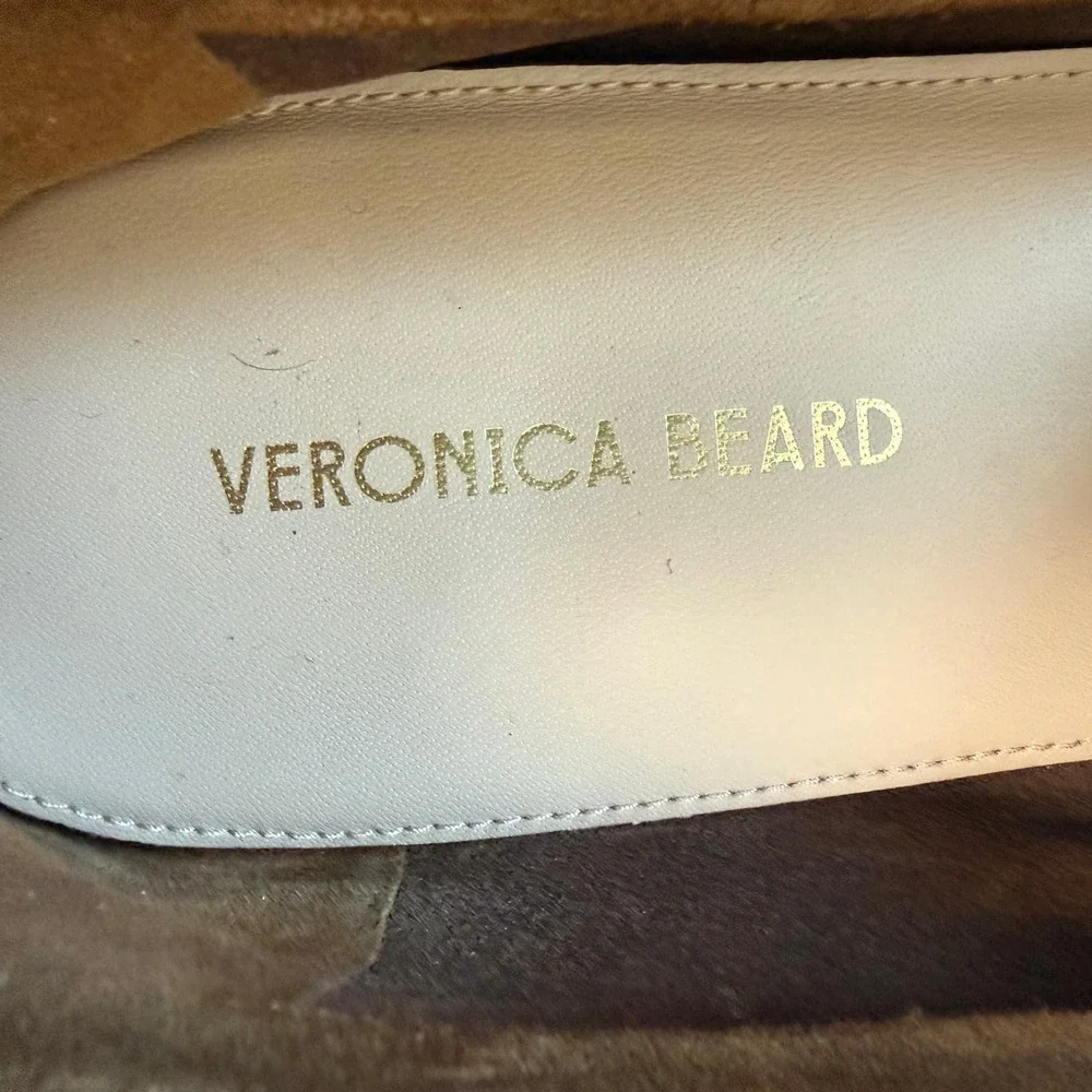 VERONICA BEARD SUEDE PENNY LOAFERS IN HAZELWOOD Size 6.5M EUC